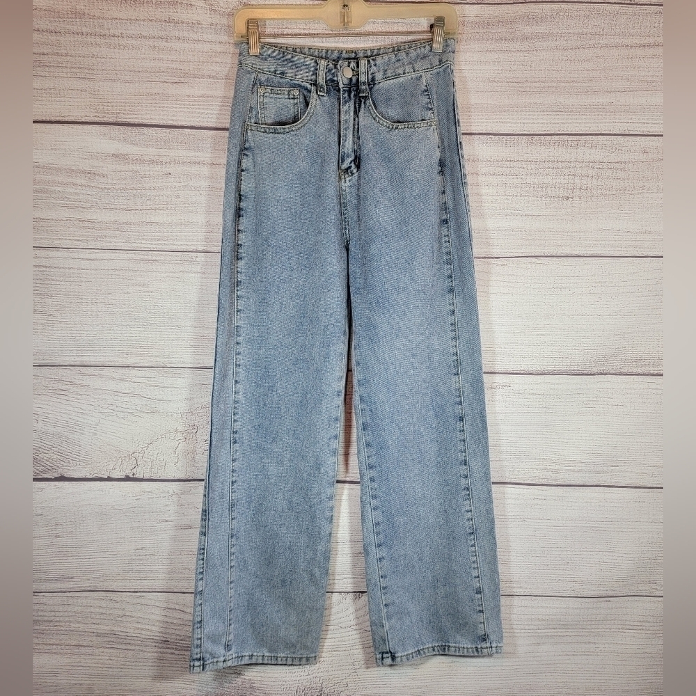 DAZY High Waist Wide Leg Jeans Blue Size Small